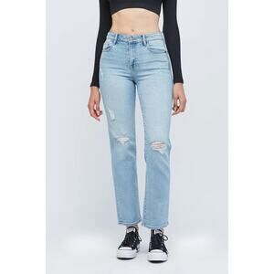 Hidden Jeans Distressed High Rise Straight Leg Jeans Size 30 Blue